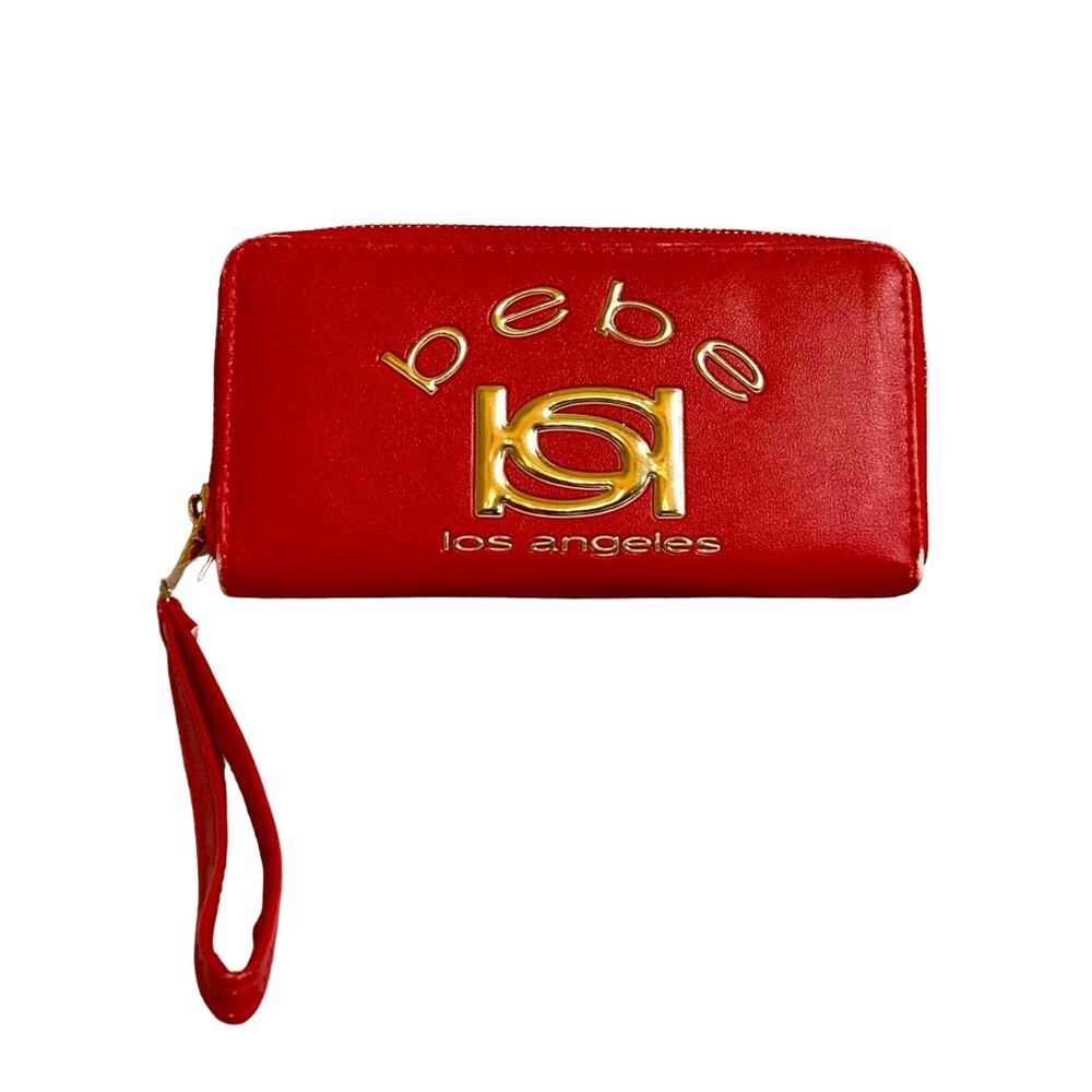 NWOT Bebe Kayla Zip Around Wallet, Ruby Red